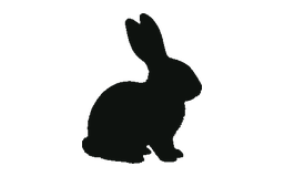 グレーうさぎのシルエット